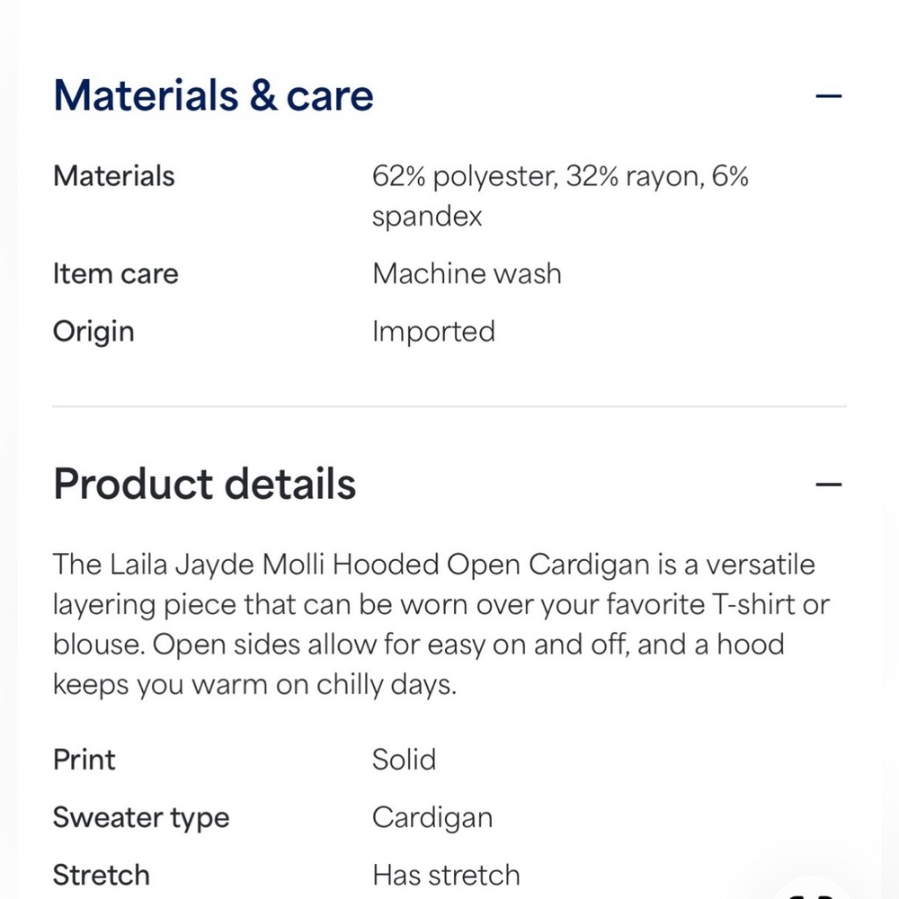 NWT Laila Jayde Light/Stitch Fix Grey Long Hooded Open Duster/ Cardigan, Size S - Picture 5 of 16